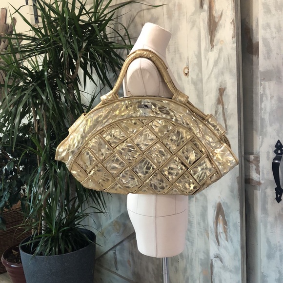 Dior Bags Dior Metallic Vegan Woven Leather Tote Bag Poshmark